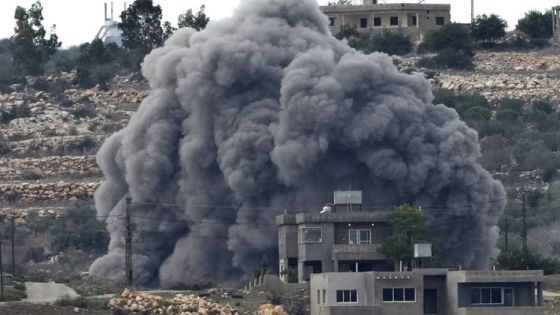 FILE - Black smoke rises from an Israeli airstrike on the outskirts of Aita al-Shaab, a Lebanese border village with Israel in south Lebanon, Monday, Nov. 13, 2023. (AP Photo/Hussein Malla, File)