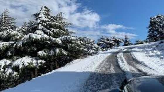 بالصور- وصول المنخفض القطبي الى اطراف بلاد الشام والثلوج تغطّي المرتفعات الجبلية في لبنان