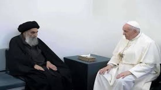 تفاصيل اللقاء بين البابا والمرجع الديني علي السيستاني