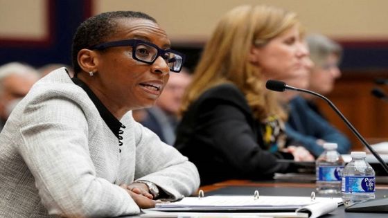 FILE PHOTO: Harvard University President Claudine Gay testifies before a House Education and The Workforce Committee hearing titled "Holding Campus Leaders Accountable and Confronting Antisemitism" on Capitol Hill in Washington, U.S., December 5, 2023. REUTERS/Ken Cedeno/File Photo