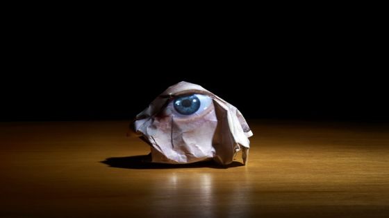 Crumpled Paper Photograph of Eye