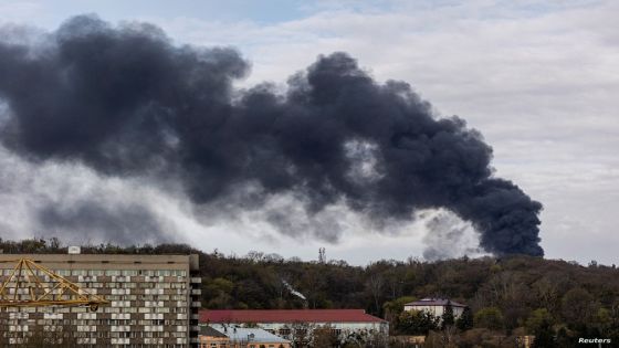 Smoke rises after missile strikes, as Russia's attack on Ukraine continues, in Lviv, Ukraine April 18, 2022. REUTERS/Vladyslav Sodel