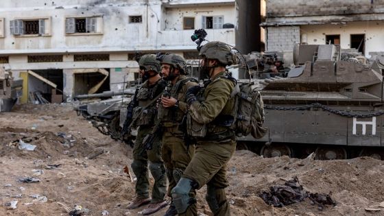 Israeli soldiers stand amid the rubble, during the ongoing ground invasion against Palestinian Islamist group Hamas in the northern Gaza Strip, November 8, 2023. REUTERS/Ronen Zvulun EDITOR’S NOTE: REUTERS PHOTOGRAPHS WERE REVIEWED BY THE IDF AS PART OF THE CONDITIONS OF THE EMBED. NO PHOTOS WERE REMOVED.