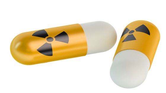 Anti-Radiation Pills isolated on white background