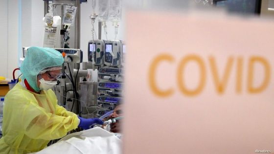 SENSITIVE MATERIAL. THIS IMAGE MAY OFFEND OR DISTURB A member of the medical personnel works as patients suffering from coronavirus disease (COVID-19) are treated at the intensive care unit at CHIREC Delta Hospital in Brussels, Belgium, April 18, 2020. REUTERS/Yves Herman