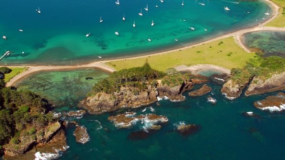 Aerial shot, Roberton Island, Bay of Islands, New Zealand