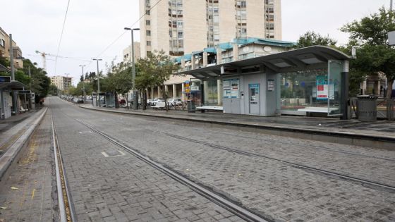 A picture shows a view of an empty street in central Jerusalem on October 9, 2023 amid ongoing fighting between Israeli forces and the Palestinian militant group Hamas. Israel relentlessly pounded the Gaza Strip early October 9 as fighting raged with Hamas around the Gaza Strip and the death toll from the war against the Palestinian militants surged above 1,100. (Photo by GIL COHEN-MAGEN / AFP) (Photo by GIL COHEN-MAGEN/AFP via Getty Images)