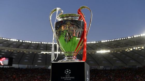 TOPSHOT - View of the trophy before the UEFA Champions League final football match between Liverpool and Real Madrid at the Olympic Stadium in Kiev, Ukraine on May 26, 2018. (Photo by LLUIS GENE / AFP) (Photo credit should read LLUIS GENE/AFP via Getty Images)