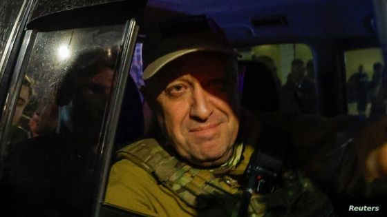 Wagner mercenary chief Yevgeny Prigozhin leaves the headquarters of the Southern Military District amid the group's pullout from the city of Rostov-on-Don, Russia, June 24, 2023. REUTERS/Alexander Ermochenko