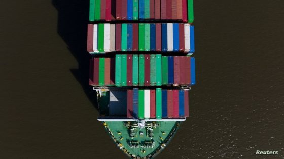 Ever Forward container ship, owned by Evergreen Marine Corp, sits grounded in the Chesapeake Bay off the shore of Maryland, U.S., March 15, 2022. Picture taken with a drone. REUTERS/Julio Cesar Chavez TPX IMAGES OF THE DAY