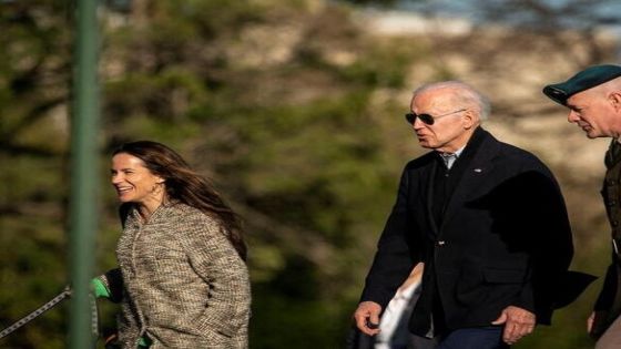 FILE PHOTO: Ashley Biden, U.S. President Joe Biden, and Col. David D. Bowling, Commander of the Joint Base Myer-Henderson Hall, walk towards the motorcade at Fort Lesley J. McNair, in Washington, U.S., April 17, 2022. REUTERS/Al Drago/File Photo