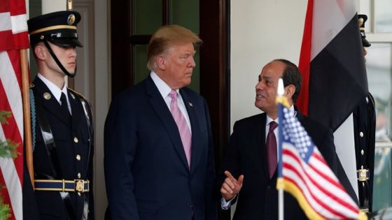 U.S. President Donald Trump welcomes Egypt's President Abdel Fattah Al Sisi to the White House in Washington, U.S., April 9, 2019. REUTERS/Carlos Barria