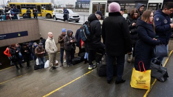 People wait at a bus station to go to western parts of the country, after Russian President Vladimir Putin authorized a military operation in eastern Ukraine, in Kyiv, Ukraine, February 24, 2022. REUTERS/Umit Bektas