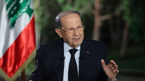 A handout picture provided by the Lebanese photo agency Dalati and Nohra shows Lebanon's President Michel Aoun speaking during a televised interview at the presidential palace in Baabda, east of the capital Beirut, on November 12, 2019. - Aoun proposed the formation of a government composed of politicians and specialists, after nearly a month of unprecedented protests in the country demanding the departure of the political class combined. (Photo by - / DALATI AND NOHRA / AFP) / === RESTRICTED TO EDITORIAL USE - MANDATORY CREDIT "AFP PHOTO / HO / DALATI AND NOHRA" - NO MARKETING - NO ADVERTISING CAMPAIGNS - DISTRIBUTED AS A SERVICE TO CLIENTS ===