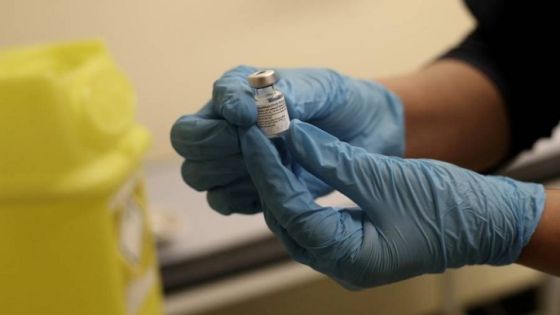 FILE PHOTO: A vial of the Pfizer-BioNTech COVID-19 vaccine in a surgery in Wolverhampton, Britain Dec. 14, 2020. REUTERS/Carl Recine/File Photo