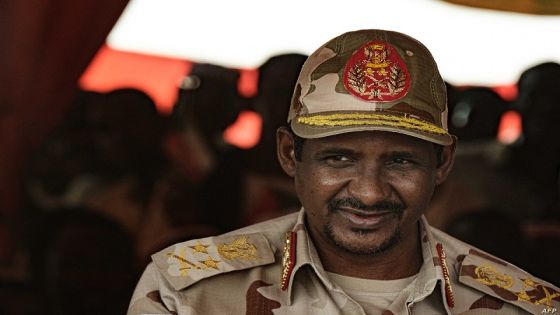 Mohamed Hamdan Dagalo, known as Himediti, deputy head of Sudan's ruling Transitional Military Council (TMC) and commander of the Rapid Support Forces (RSF) paramilitaries, attends a rally in the village of Abraq, about 60 kilometers northwest of Khartoum, on June 22, 2019. (Photo by Yasuyoshi CHIBA / AFP)