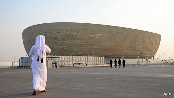 (FILES) This file photo taken on August 11, 2022, shows the Lusail Stadium, the 80,000-capacity venue which will host the FIFA World Cup final in December 2022, on the outskirts of Qatar's capital Doha. - Eight stadiums will host the 2022 World Cup, which will take place from 20 November to 18 December in Qatar. Only one stadium existed before the country was designated as the World Cup host. (Photo by MUSTAFA ABUMUNES / AFP)