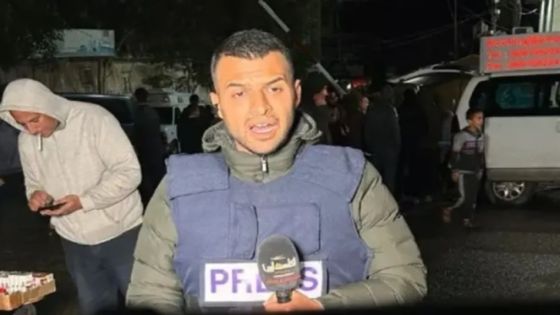 مراسل تلفزيون فلسطين في غزة يسقط مغشيا عليه بسبب الجوع والإرهاق